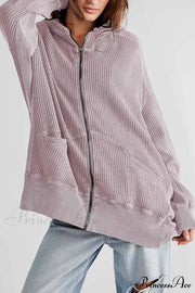 Zipper Waffle Hoodie